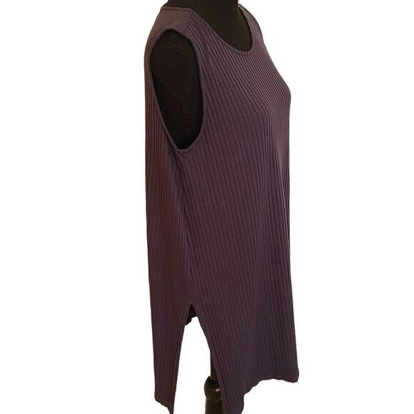 J Jill Womens Ribbed Sleeveless Shift Grey Casual Dress Medium Petite - Picture 5 of 12